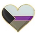 Demisexual heart pin