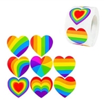 Sticker Roll Rainbow Assorted Hearts