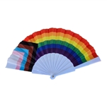 Progress pride hand fan