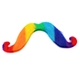 Rainbow Adhesive Mustache