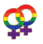 Double Female Symbols Pin